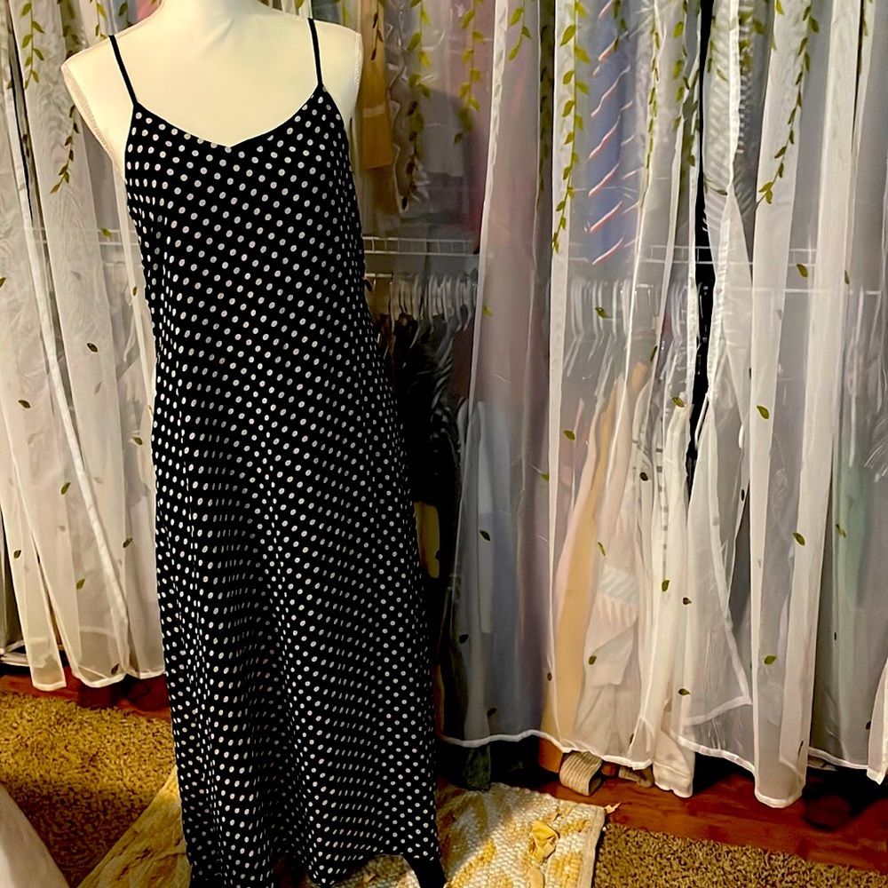 Polka Dot sheer fitted dress with lining